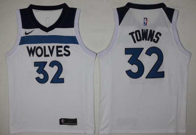 Men Minnesota Timberwolves #32 Towns White New Nike Season NBA Jerseys
